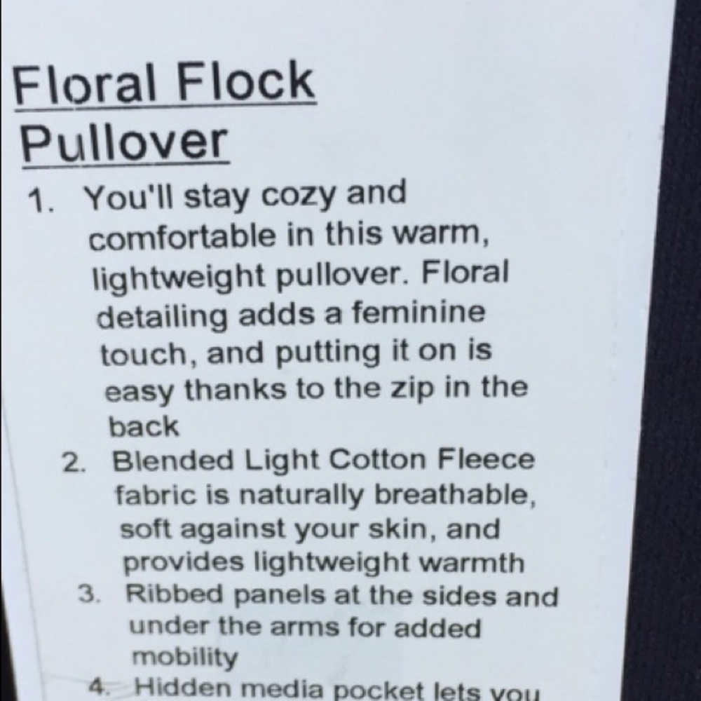 NWT MDNI LULULEMON FLORAL FLOCK PULLOVER - Size 2 - Picture 6 of 8